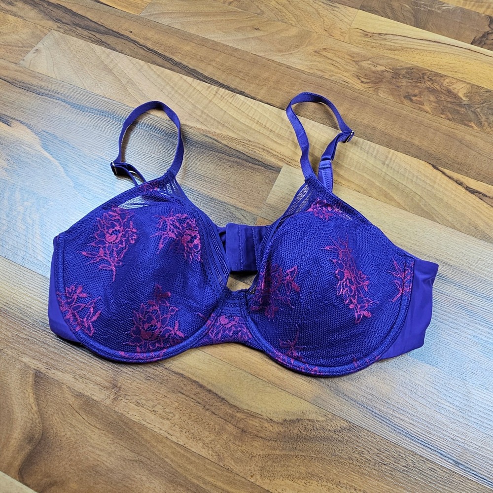 Natori Full Fit Bra Floral Lace‎ Underwire Purple 36C